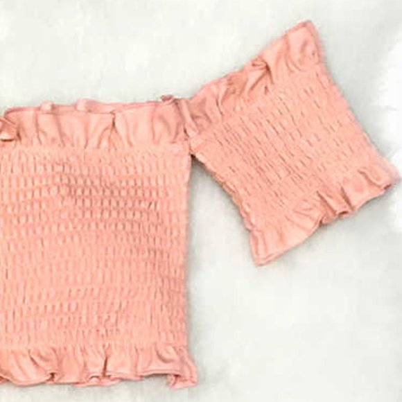 Cupshe Pink Smocked & Hound's Tooth Bikini - Picture 2 of 6